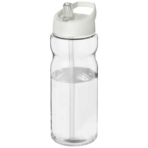 Bidon sport publicitaire plastique recyclé 650 ml H2O Eco Translucide et Blanc